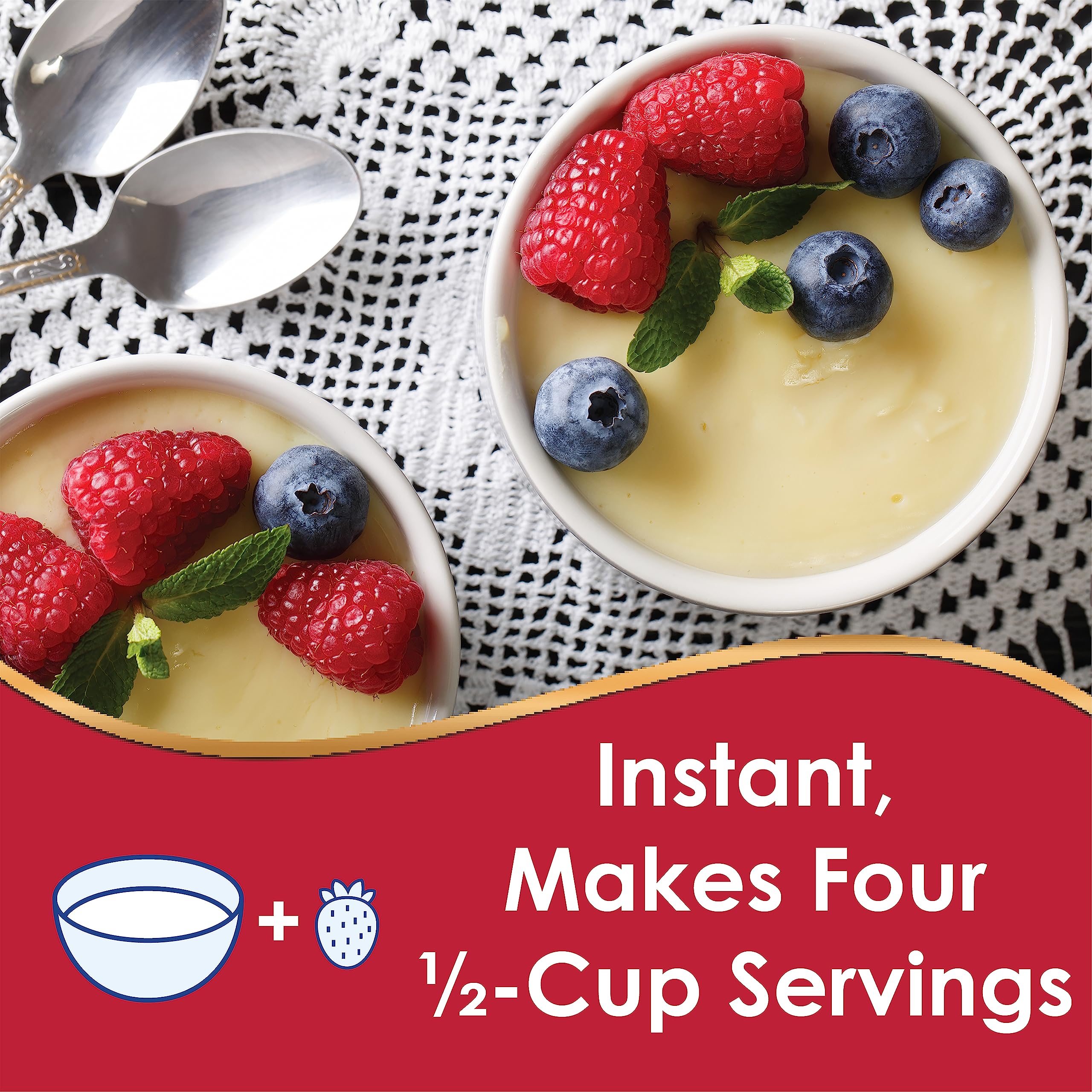 Individual cups of Royal pudding ideal for parties or snacks.