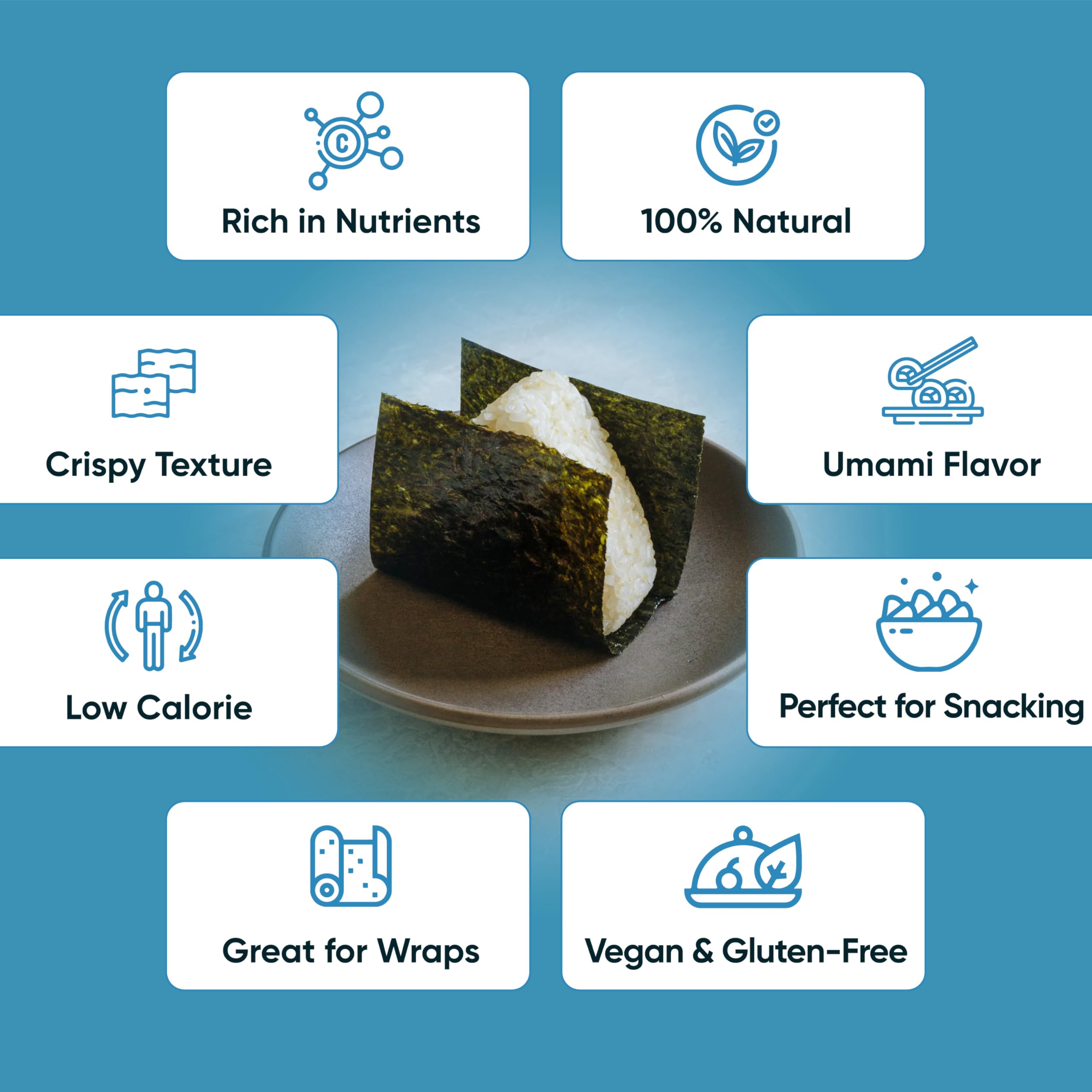 Royal Seafood Distribution crisp seaweed snacks maintain freshness with individual wrappers.