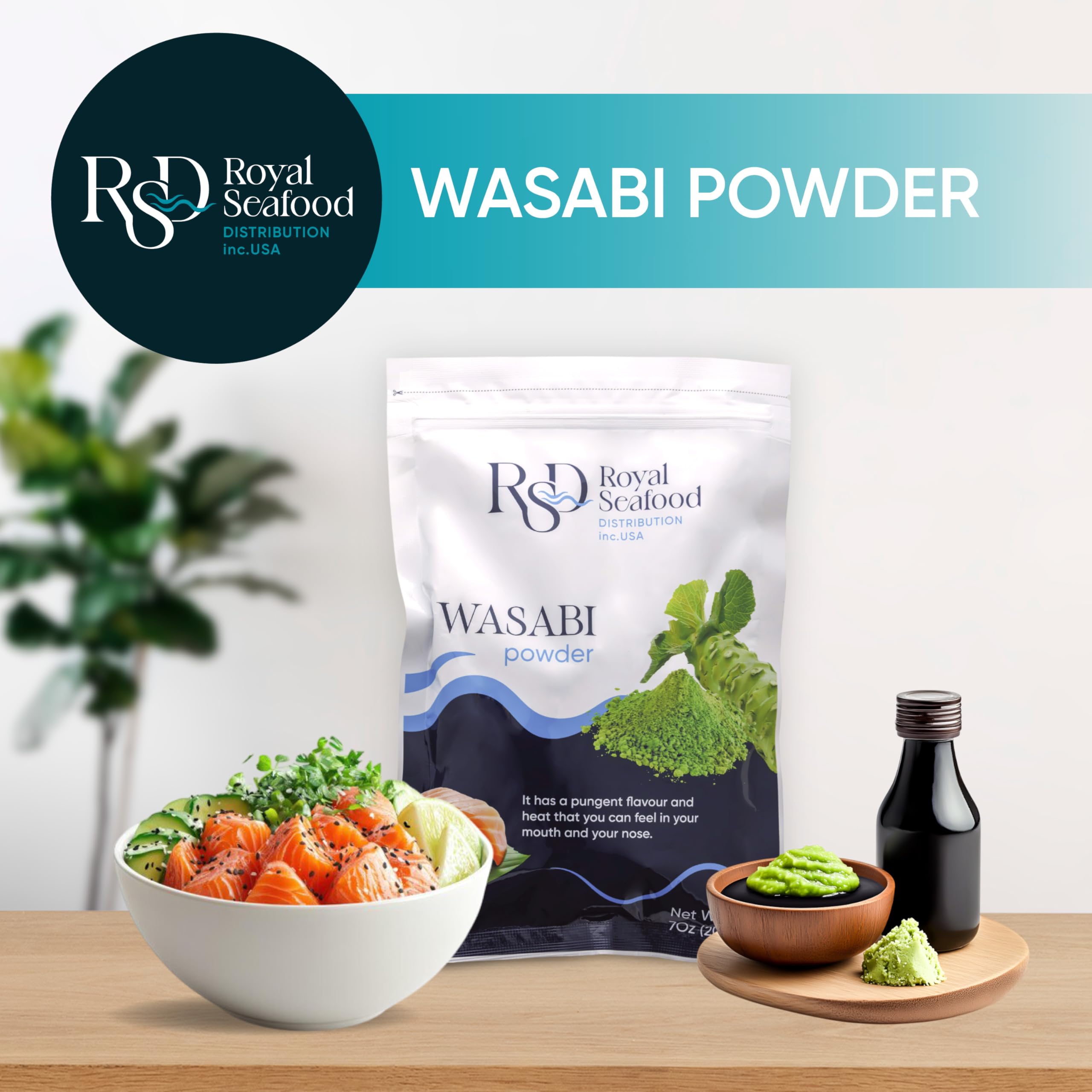 Royal Seafood Wasabi Powder sprinkled on rice bowls and soups.
