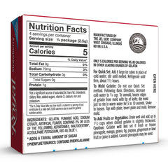 Royal Strawberry Gelatin Dessert Mix box open revealing packed servings.