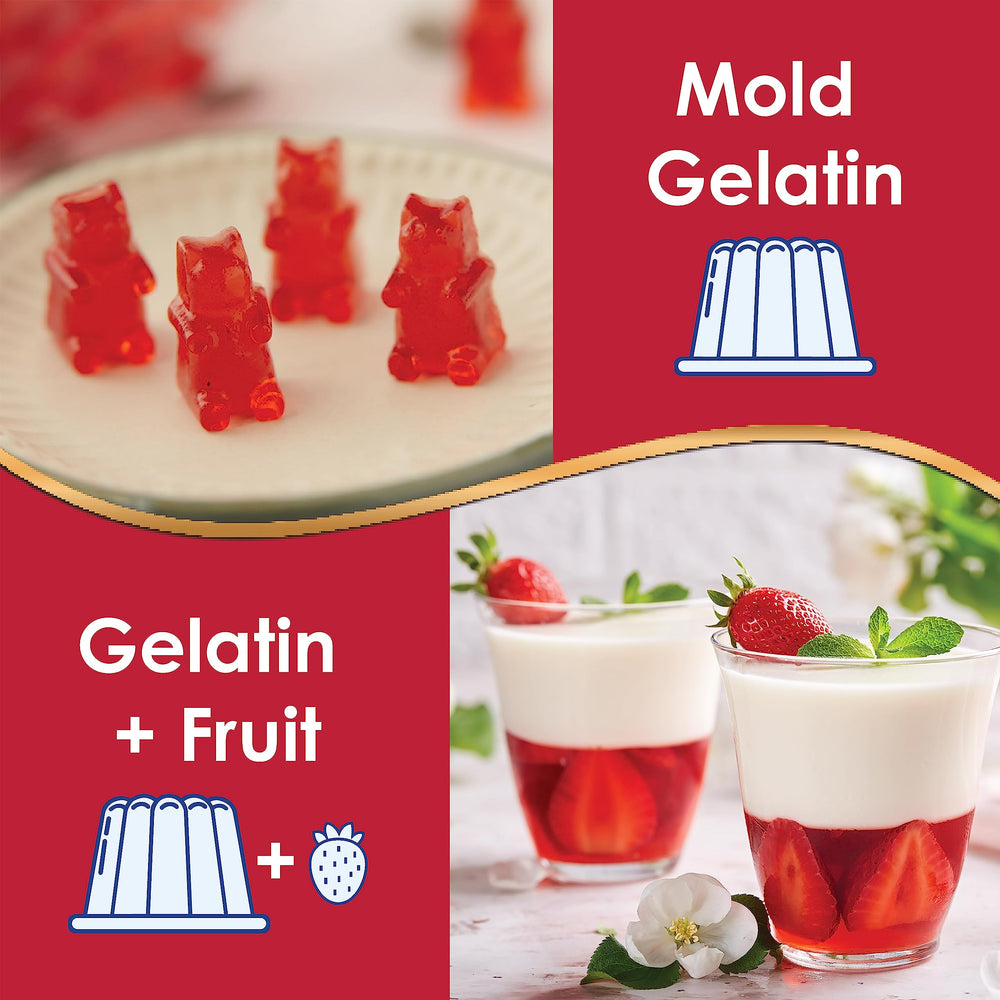 Royal Strawberry Gelatin Dessert Mix served with fresh fruit for a light treat.