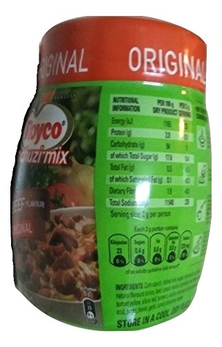 Royco Mchuzi Mix spice blend close-up highlighting herbs and spices for flavorful meals.