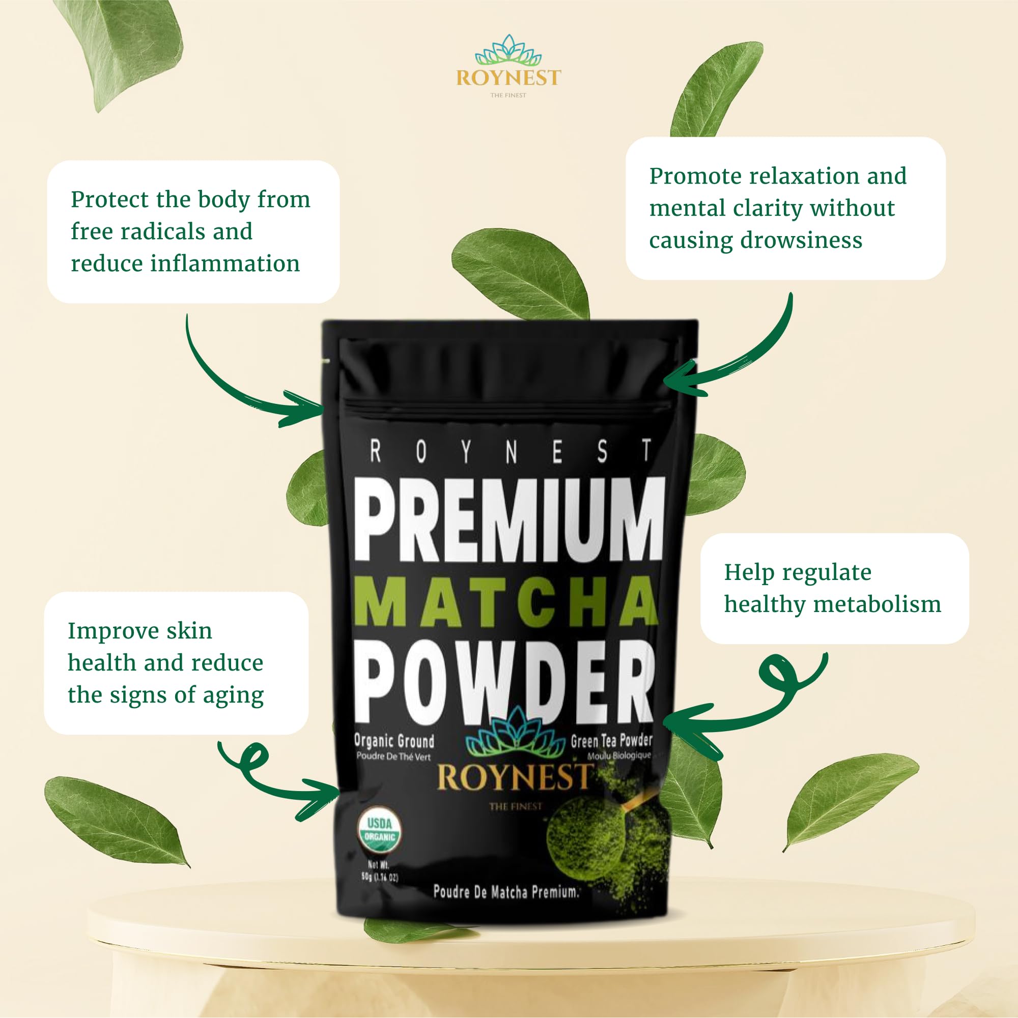 Roynest smoothie with matcha shows versatile plant-based energy boost