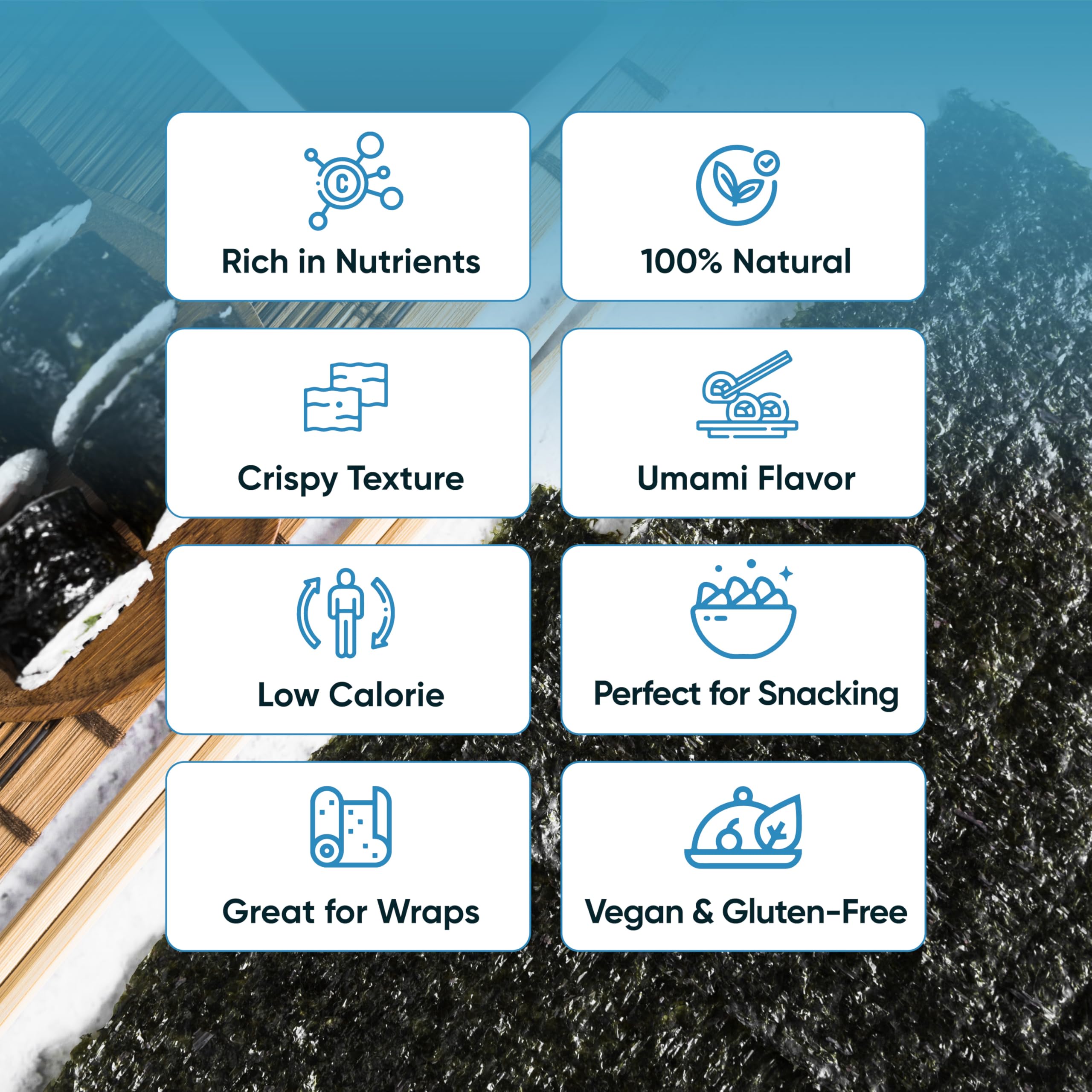 RSD iodine-rich nori provides minerals for a balanced diet.