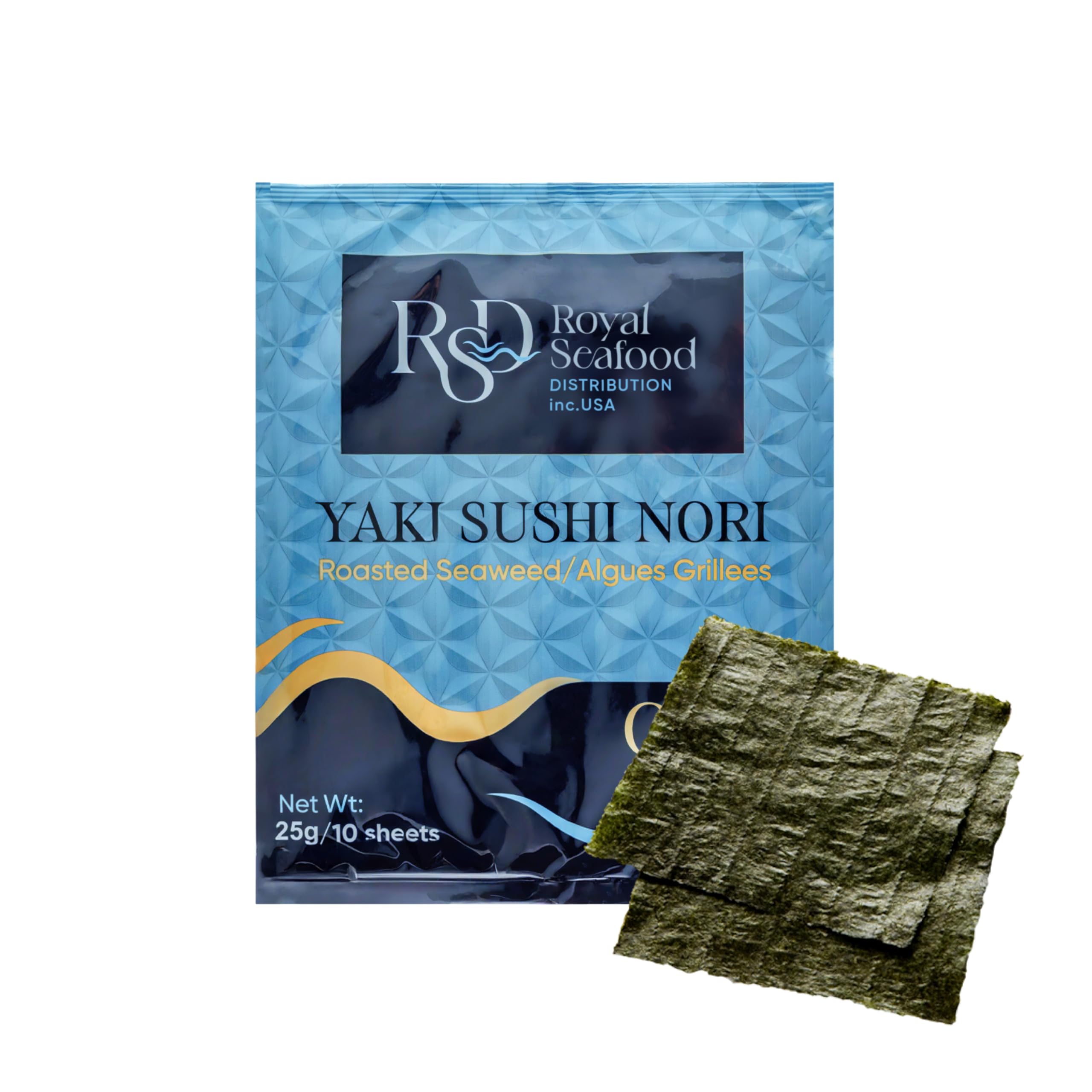 RSD premium roasted nori sheets for sushi making, 10 full sheets sealed for freshness.