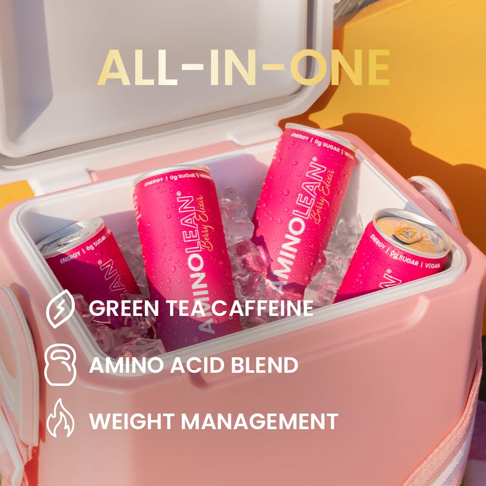 Berry Elixir label close-up highlights natural caffeine from green tea