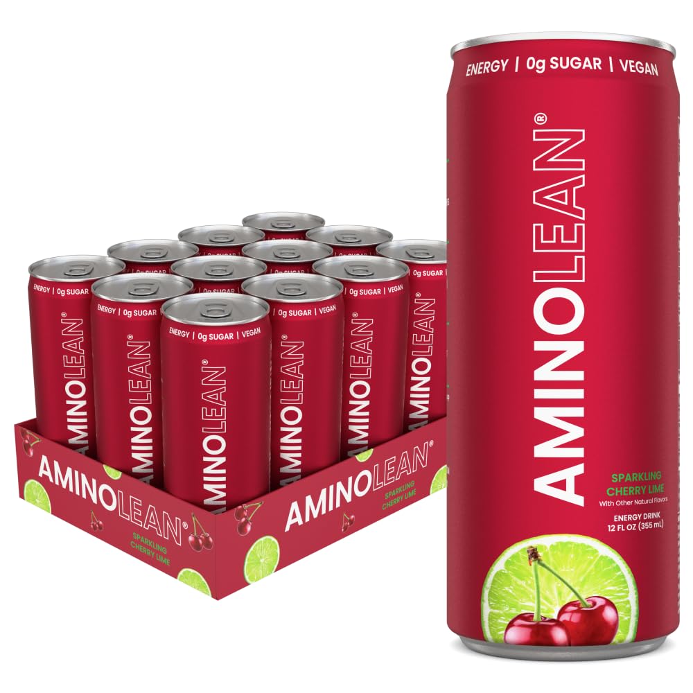 AminoLean energy drink can in Cherry Lime for clean, on-the-go energy
