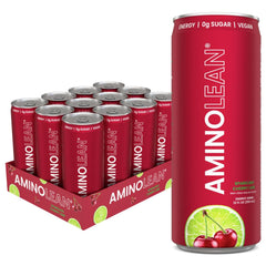 AminoLean energy drink can in Cherry Lime for clean, on-the-go energy
