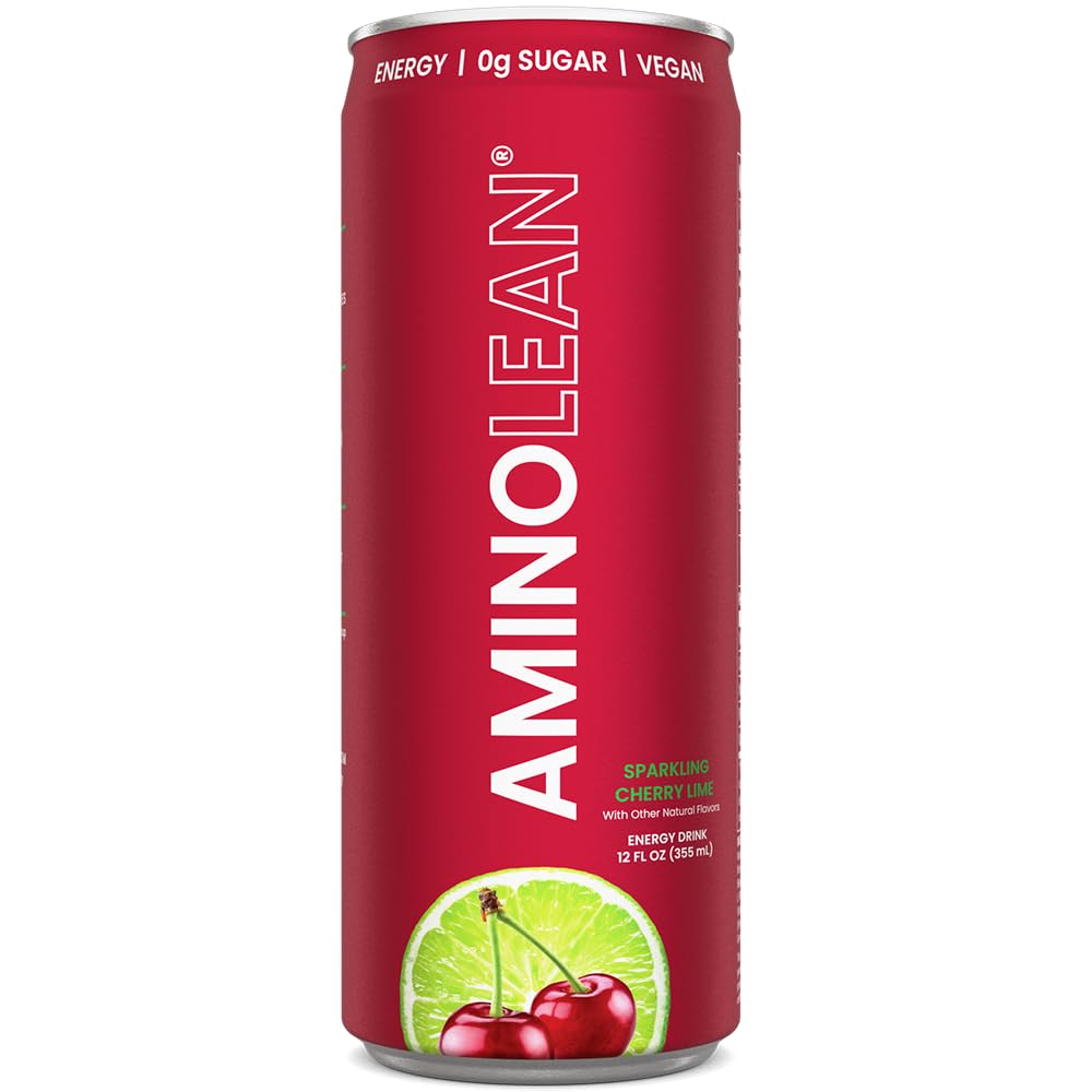 AminoLean energy drink in a glass with Cherry Lime aroma and refreshing finish