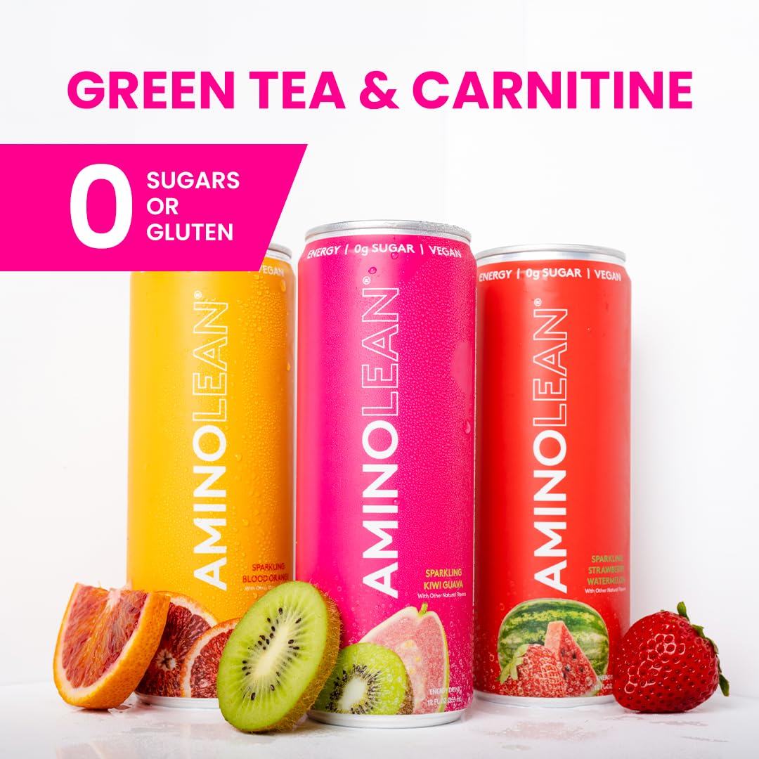 Close-up of AminoLean label highlighting natural caffeine and vegan amino acids