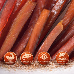 Rublev Salmon Jerky smoked slices boneless fillet ready for convenient protein.