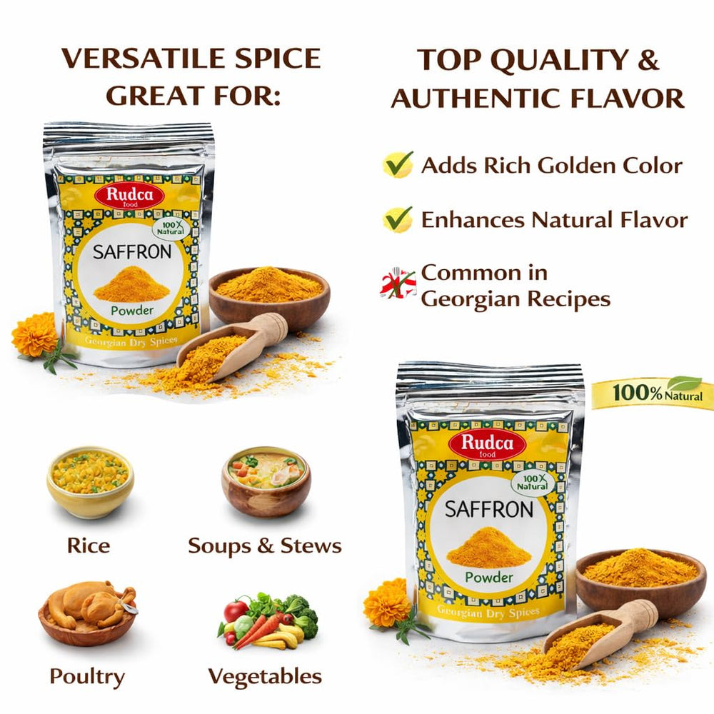 Rudca Food saffron packaging sealed image communicates freshness and quality