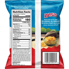 Ruffles Cheddar Sour Cream bag displays the 40-count pack.