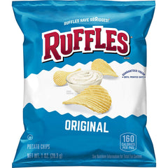 Ruffles Original Potato Chips front view 40-count pack for easy snacking on the go
