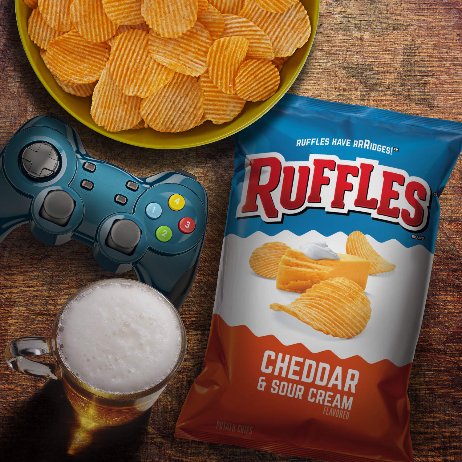 Ruffles single-serve snack bag ideal for lunch, work, or gym