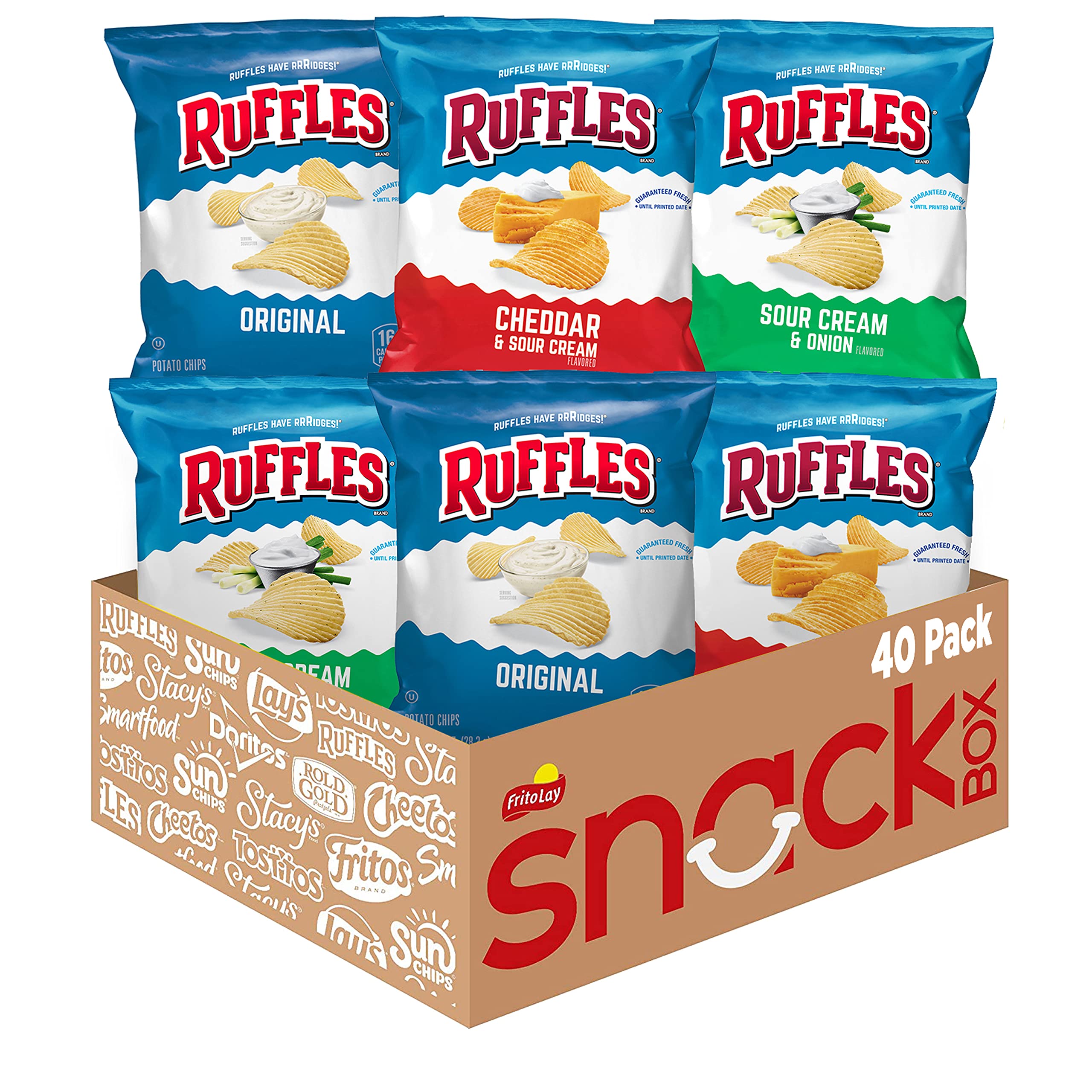 Ruffles Variety Pack 40-count bags for convenient on-the-go snacking