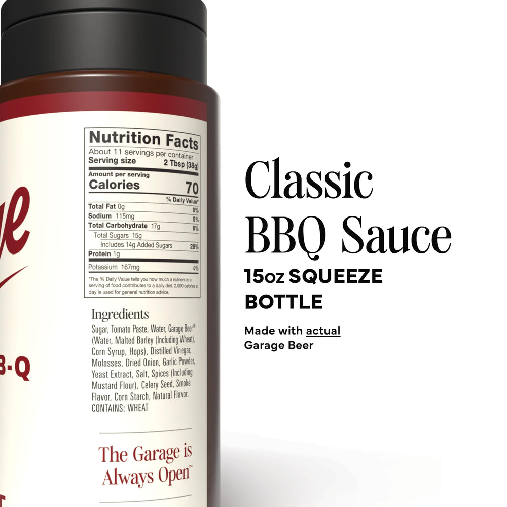 Rufus Teague Garage Beer Sauce pour close-up showcases easy-dispense convenience.