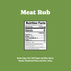 Rufus Teague Meat Rub bottle front showcases US-made Kansas City flavor.