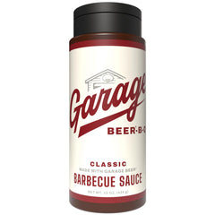 Rufus Teague Official Garage Beer Sauce bottle ready for grilling and gifting.