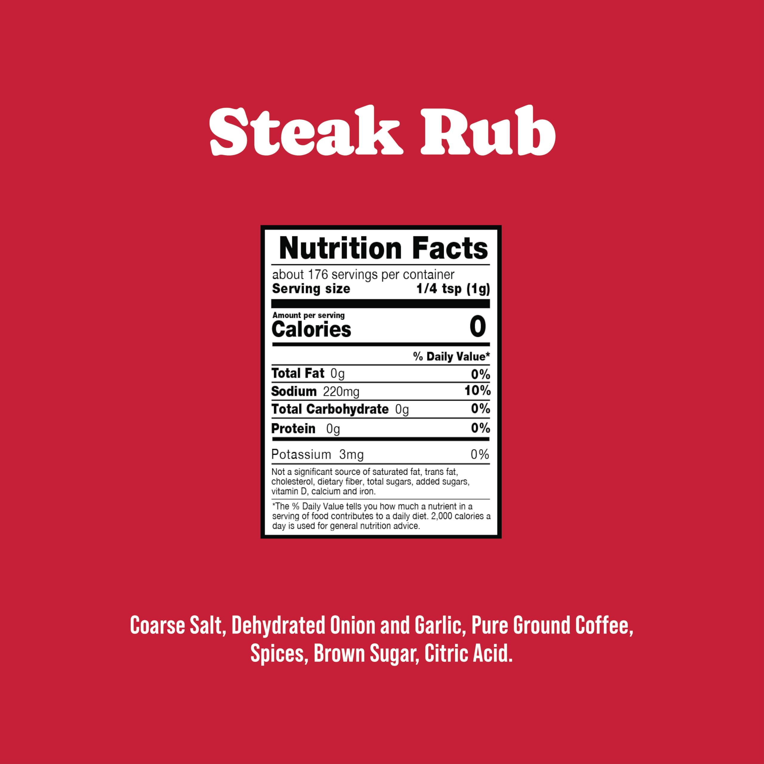 Rufus Teague steak rub being poured for even dusting on meat