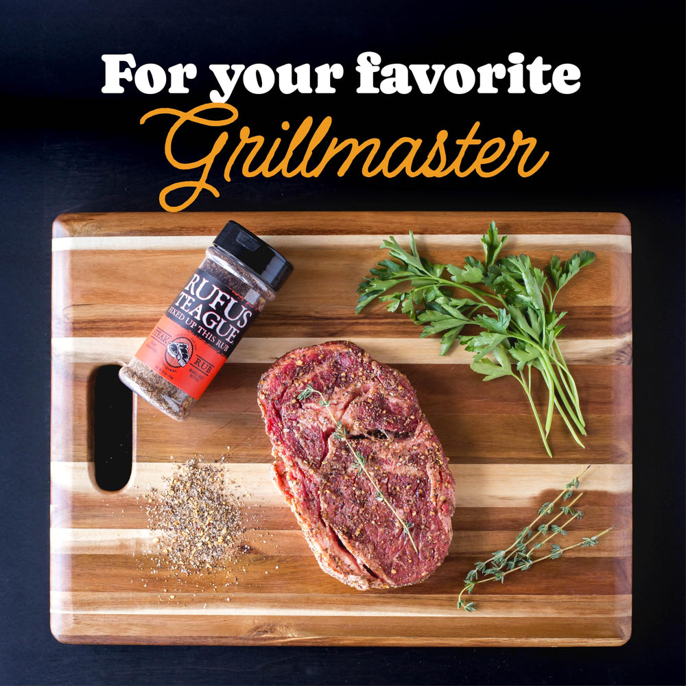 Rufus Teague steak rub crust closeup captures bark texture