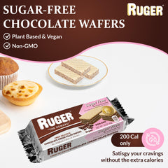 RUGER wafers showing crisp texture with smooth chocolate filling.