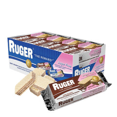 RUGER Sugar-Free Chocolate Wafers pack on display for weddings and events.