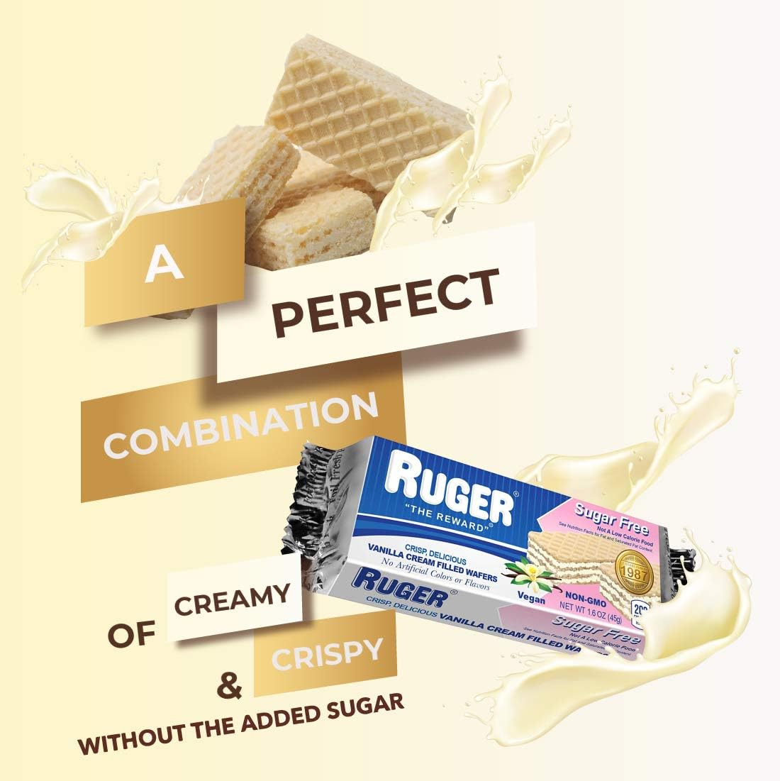 RUGER Sugar-Free Vanilla Wafers table setting pairable with coffee or dessert.