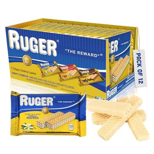 Ruger Wafers Austrian Vanilla open pack closeup of creamy filling