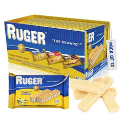 Ruger Wafers Austrian Vanilla open pack closeup of creamy filling