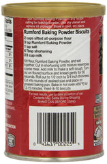 Rumford Baking Powder leveling edge ensures precise measurements for repeatable dough and batter.
