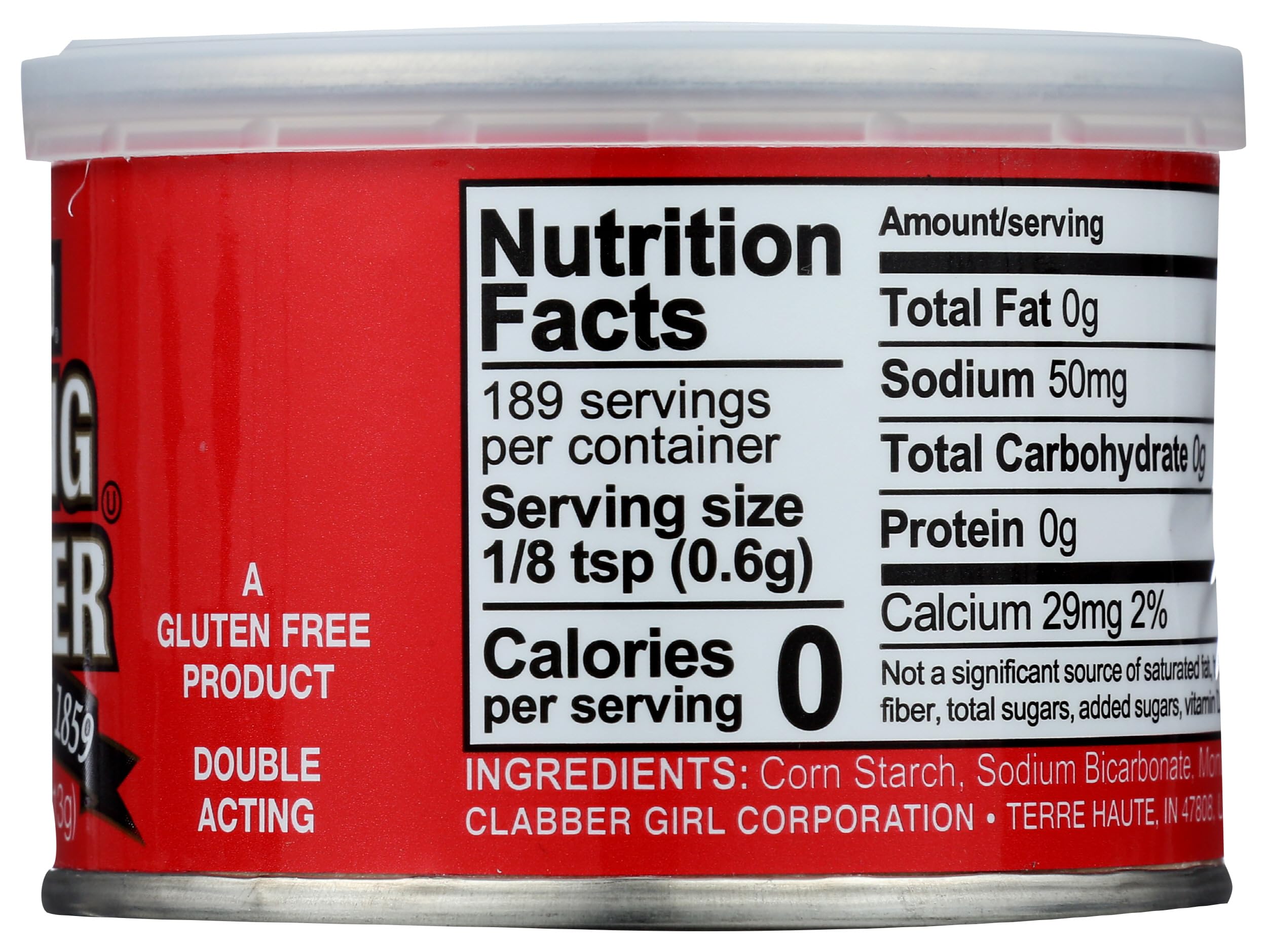 Rumford baking powder zero trans fat supports healthier baking options.