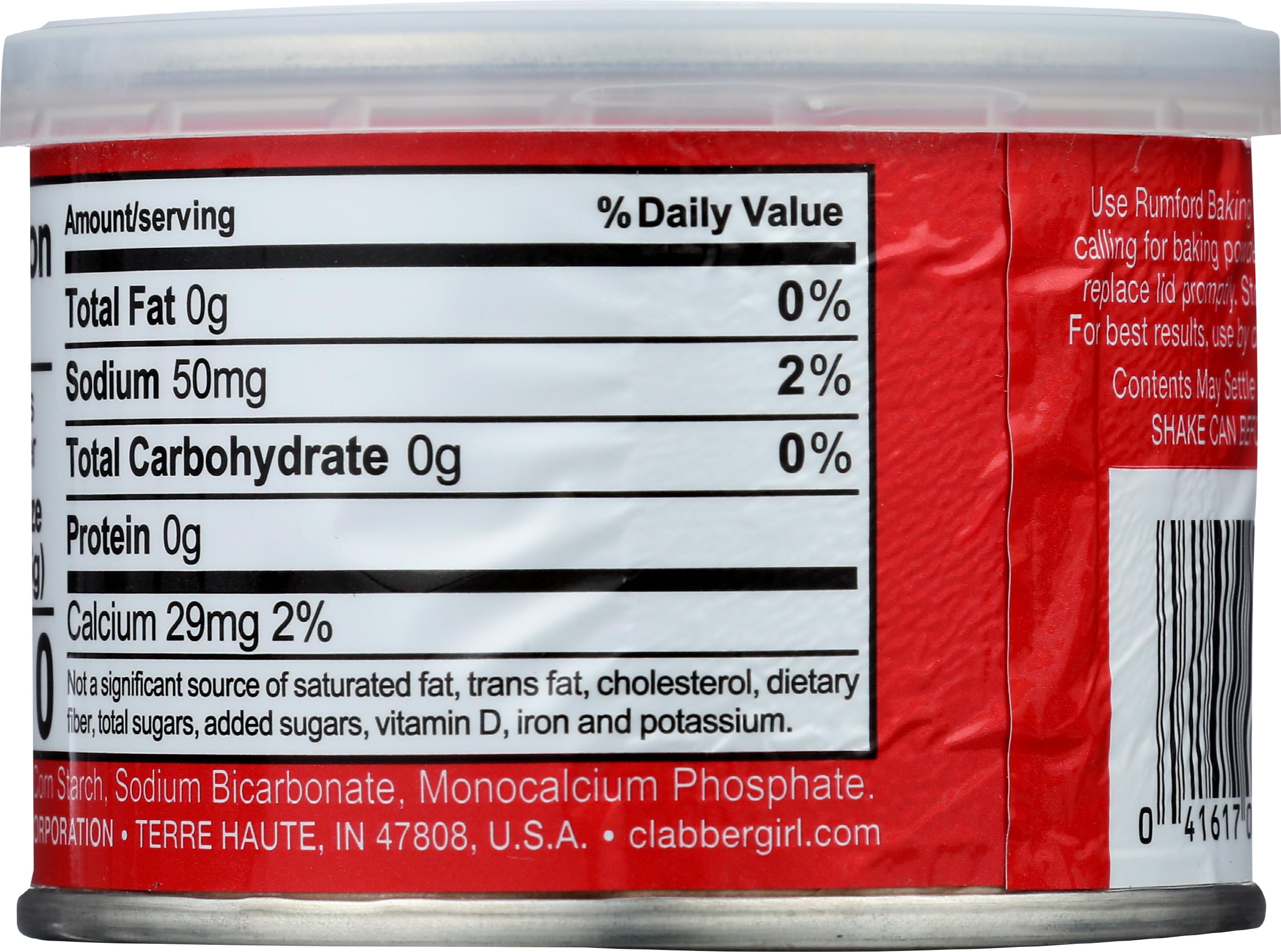 Rumford baking powder with double-acting formula for consistent results.