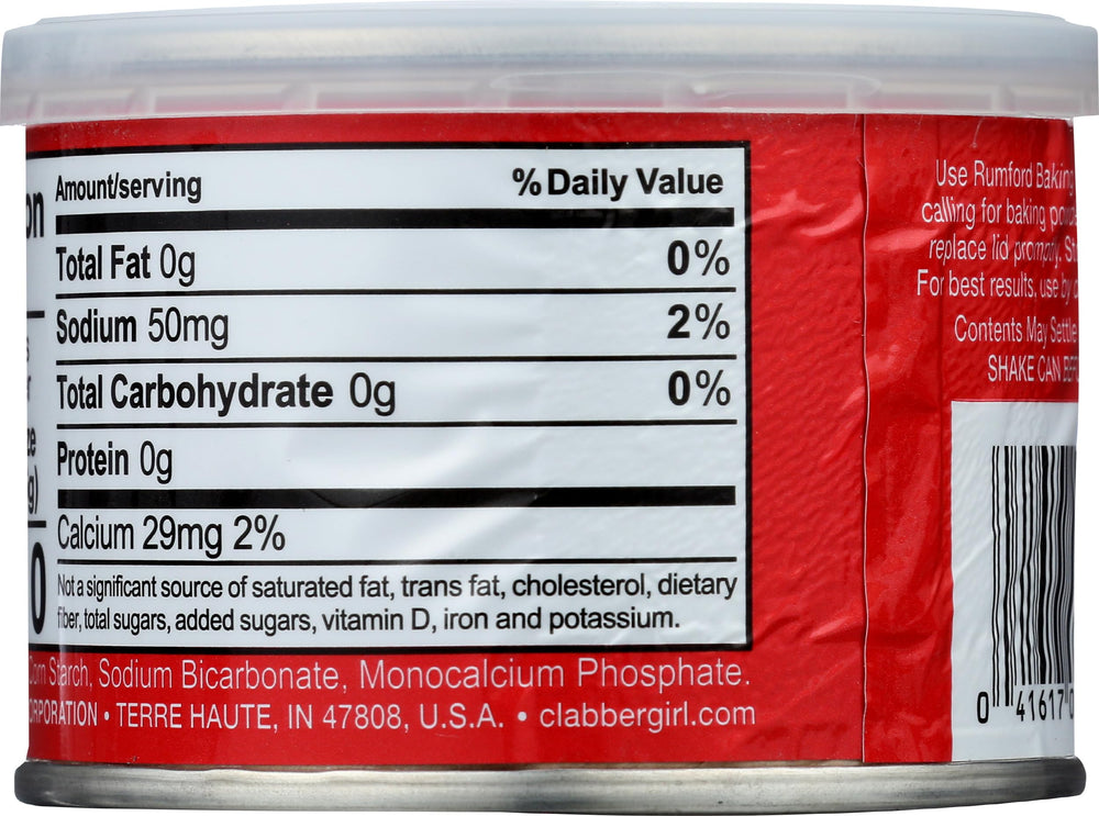Rumford baking powder with double-acting formula for consistent results.