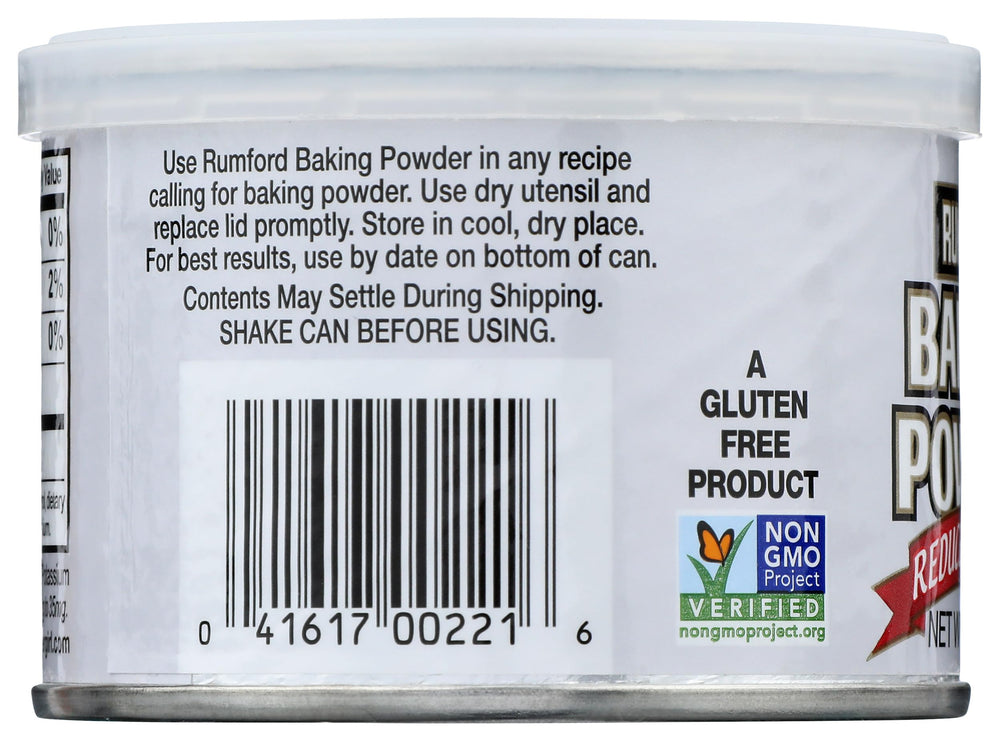 Measuring scoop with Rumford reduced-sodium baking powder