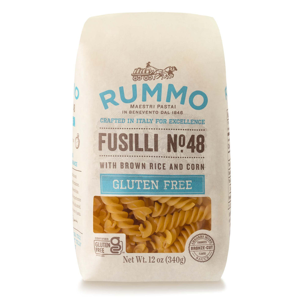 Rummo gluten-free fusilli N.48 pack of five for quick weeknight dinners