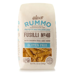 Rummo gluten-free fusilli N.48 pack on shelf for easy gluten-free meals
