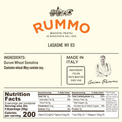 Rummo Lasagne Wavy uncooked noodles close-up with ridges for sauce grip