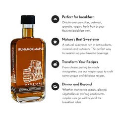 Runamok maple syrup with cheese pairing to enhance flavors.