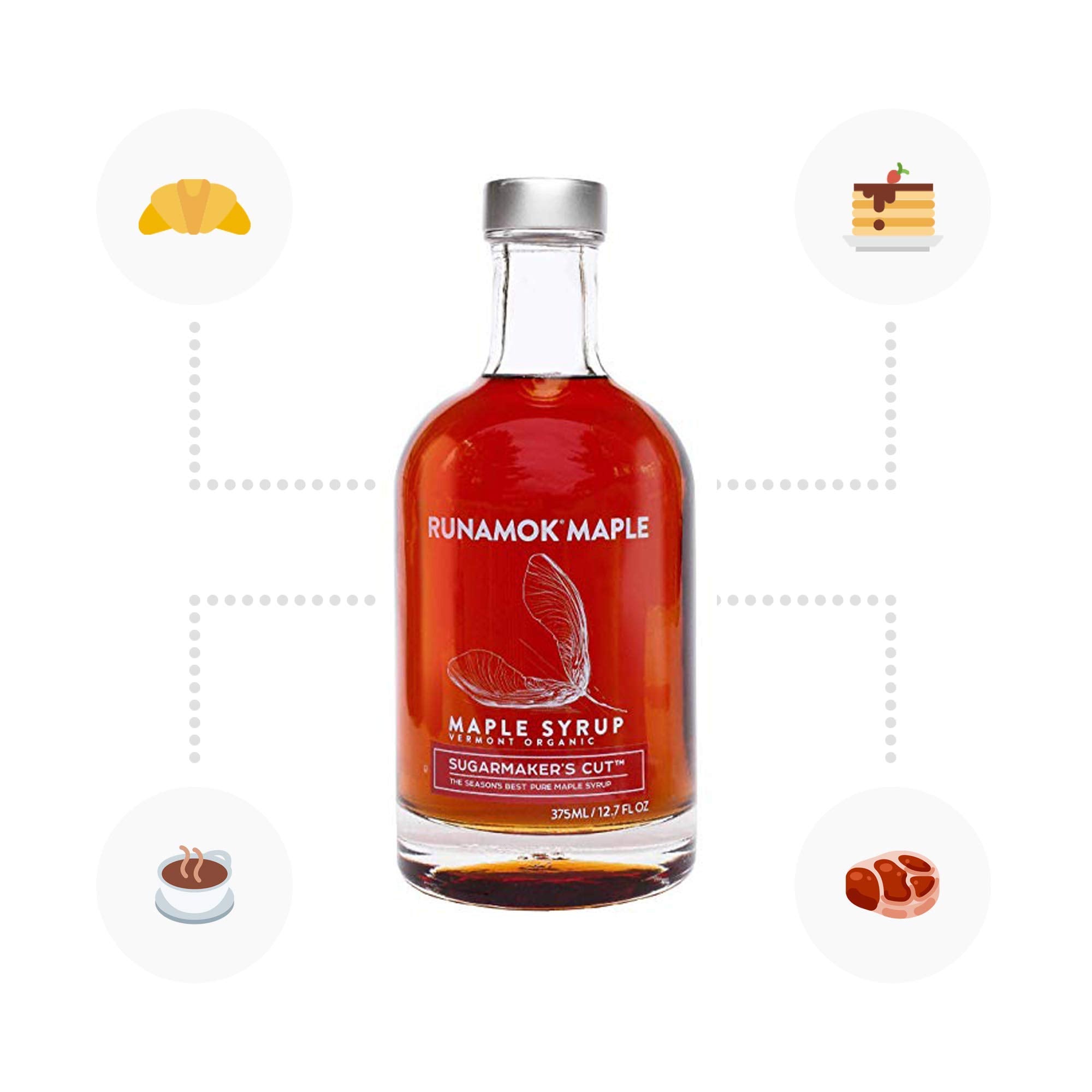Runamok Maple Syrup amber pour ideal for cocktails and glazes.