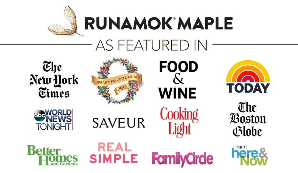 Ice cream topping with Runamok maple syrup for a luxurious treat.