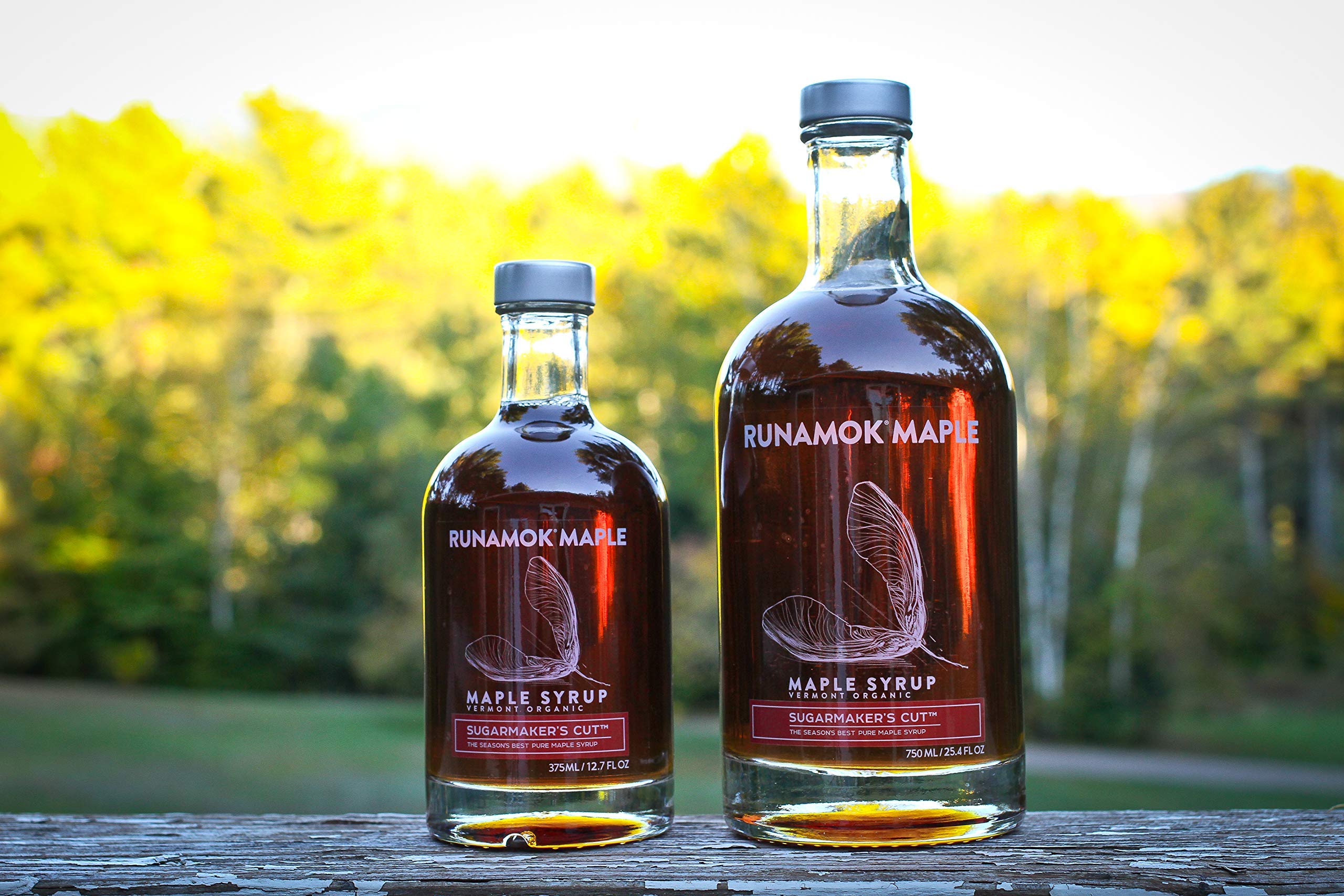 Runamok Sugarmaker's Cut being poured over pancakes for breakfast.