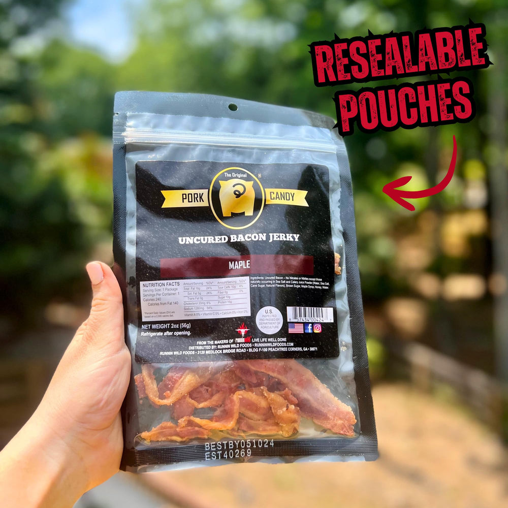 RunninWild small-batch candied bacon jerky care and craft