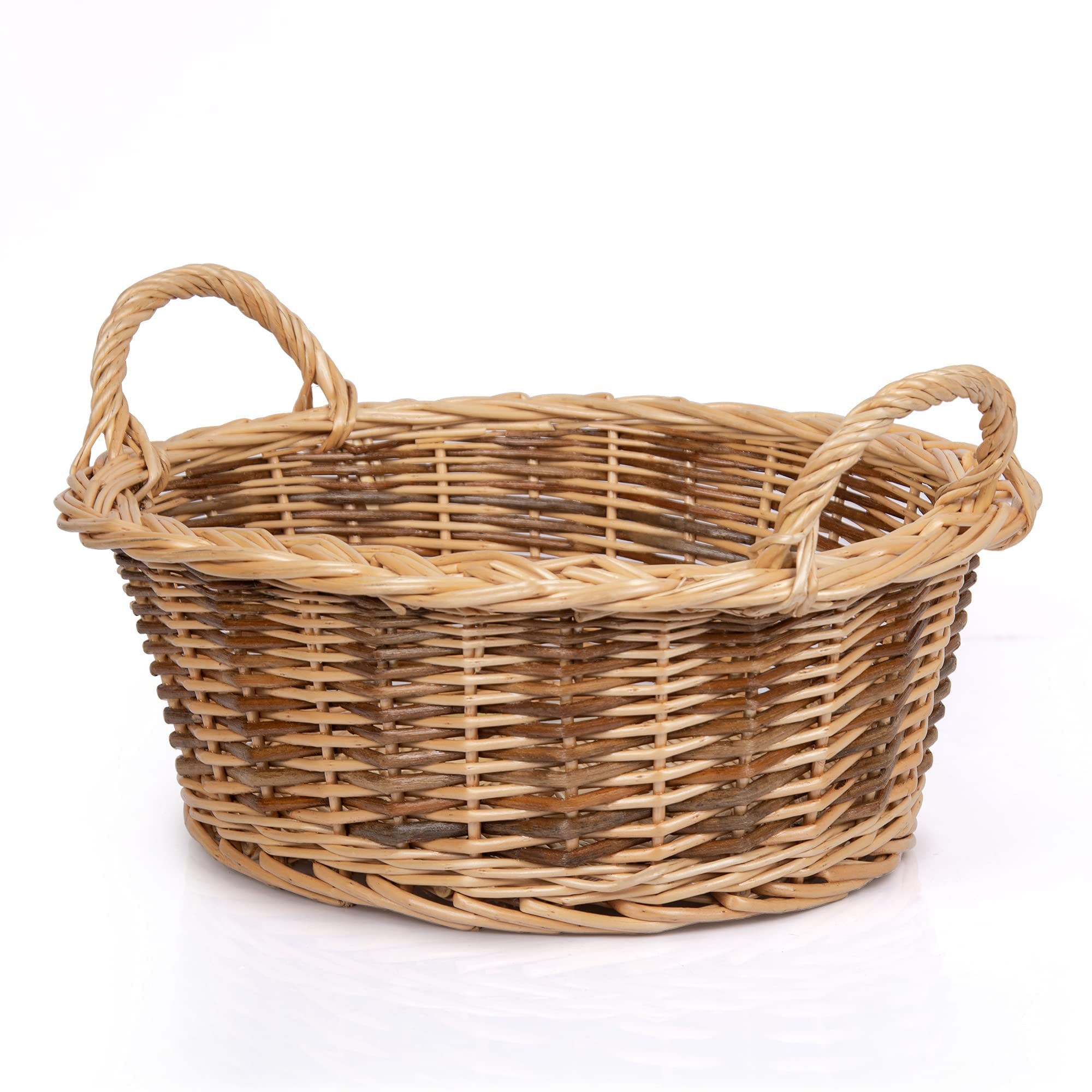 RURALITY small empty gift basket top view, ideal for personalized holiday gifts.