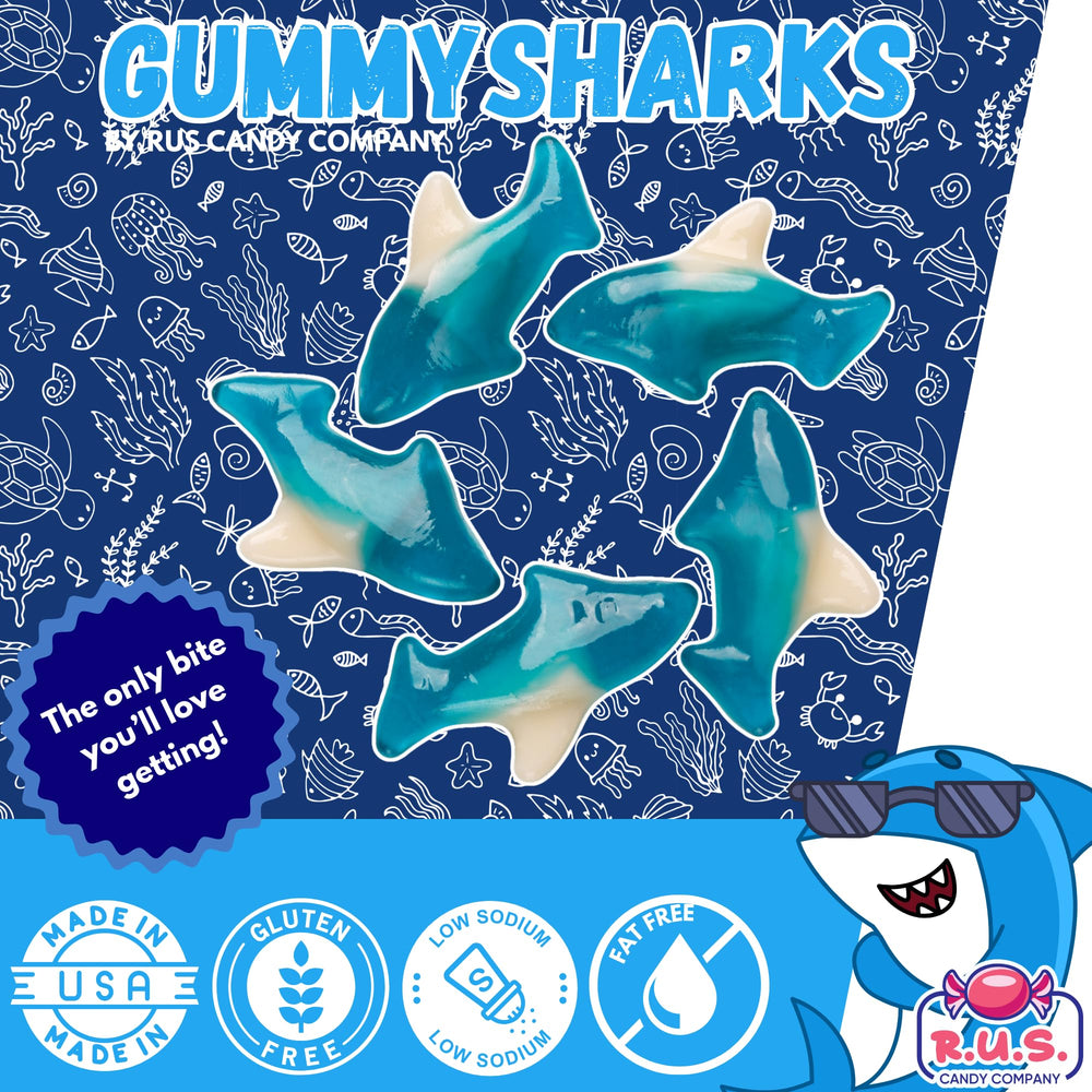 Allergen-friendly label on R.U.S. Candy shark gummies