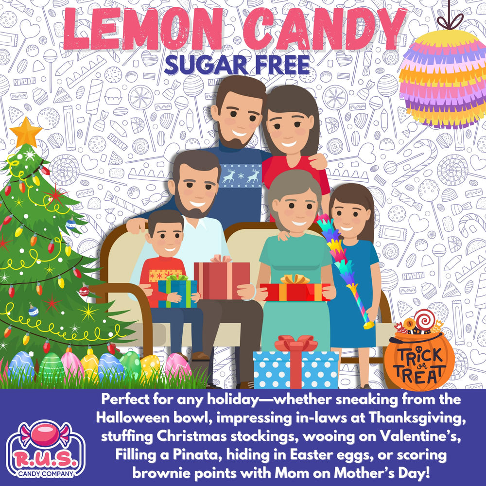 R.U.S. Candy lemon drops in a candy dish for holiday gatherings.
