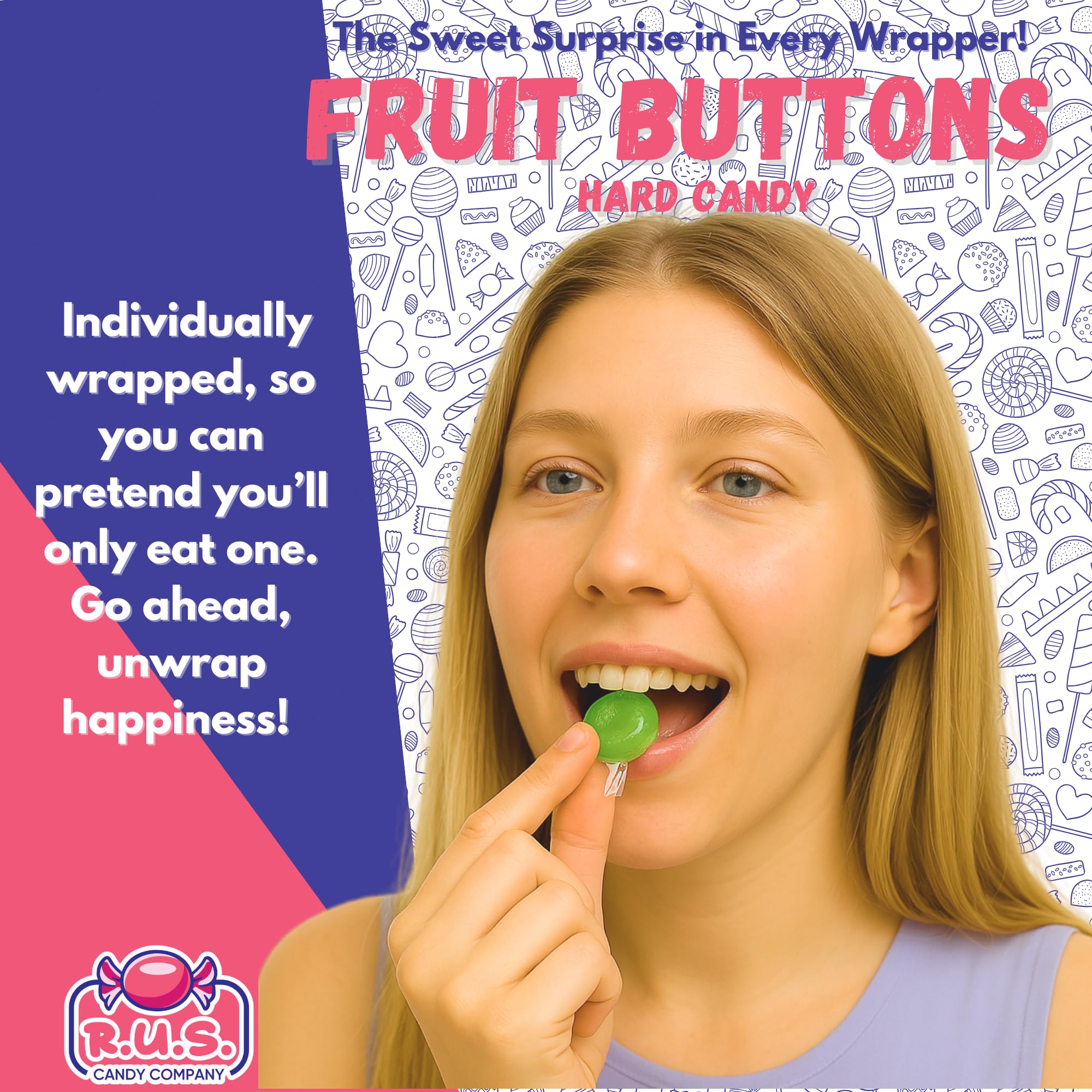 R.U.S. Candy Candy Dish Ready presentation of fruit buttons