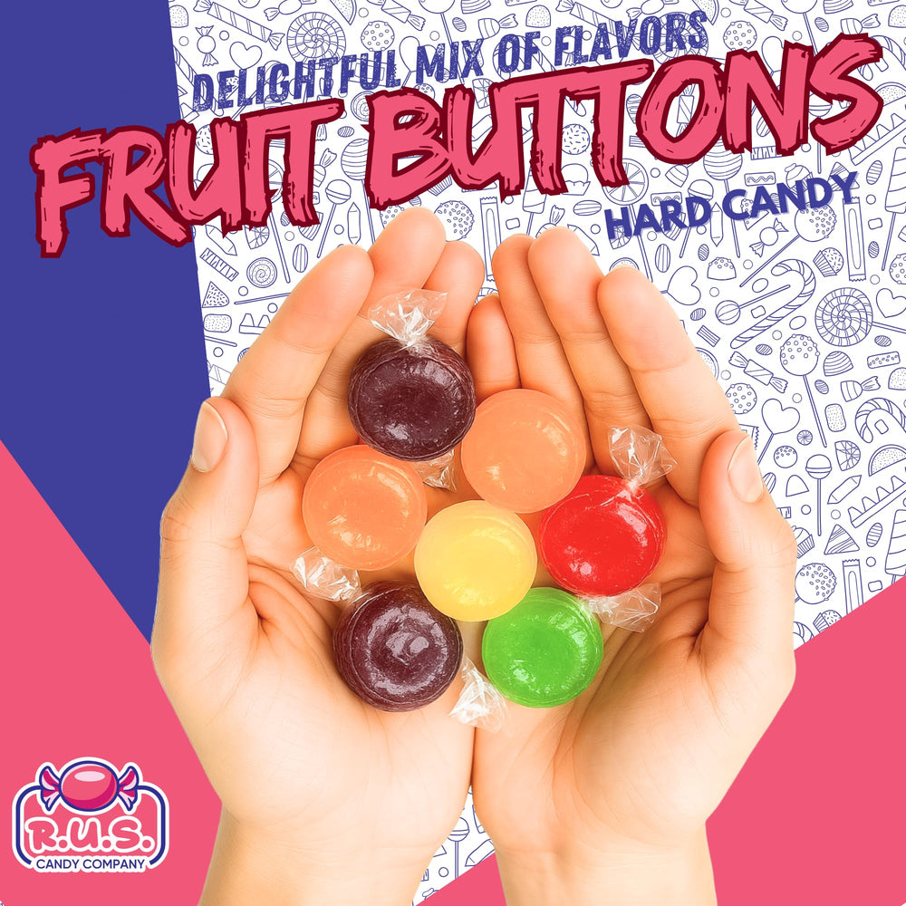 R.U.S. Candy Fruit Buttons Bulk 1lb bag for offices and events