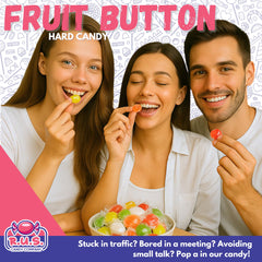 R.U.S. Candy Fruit Buttons Colorful Candies in a bowl