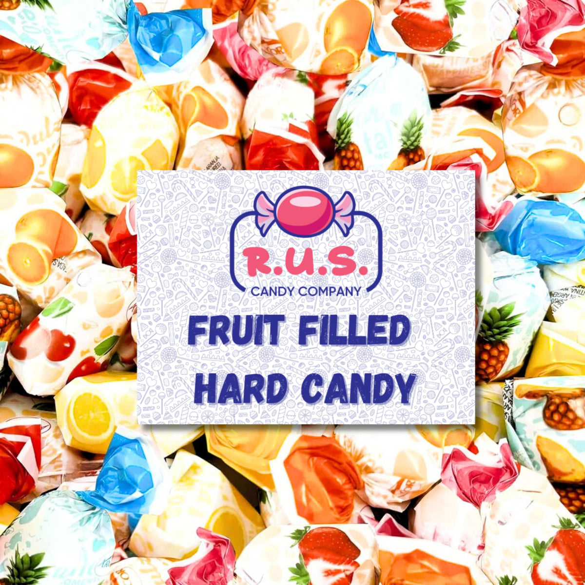 R.U.S. Candy fruit-filled hard candy 1 lb bulk ready for sharing at parties.